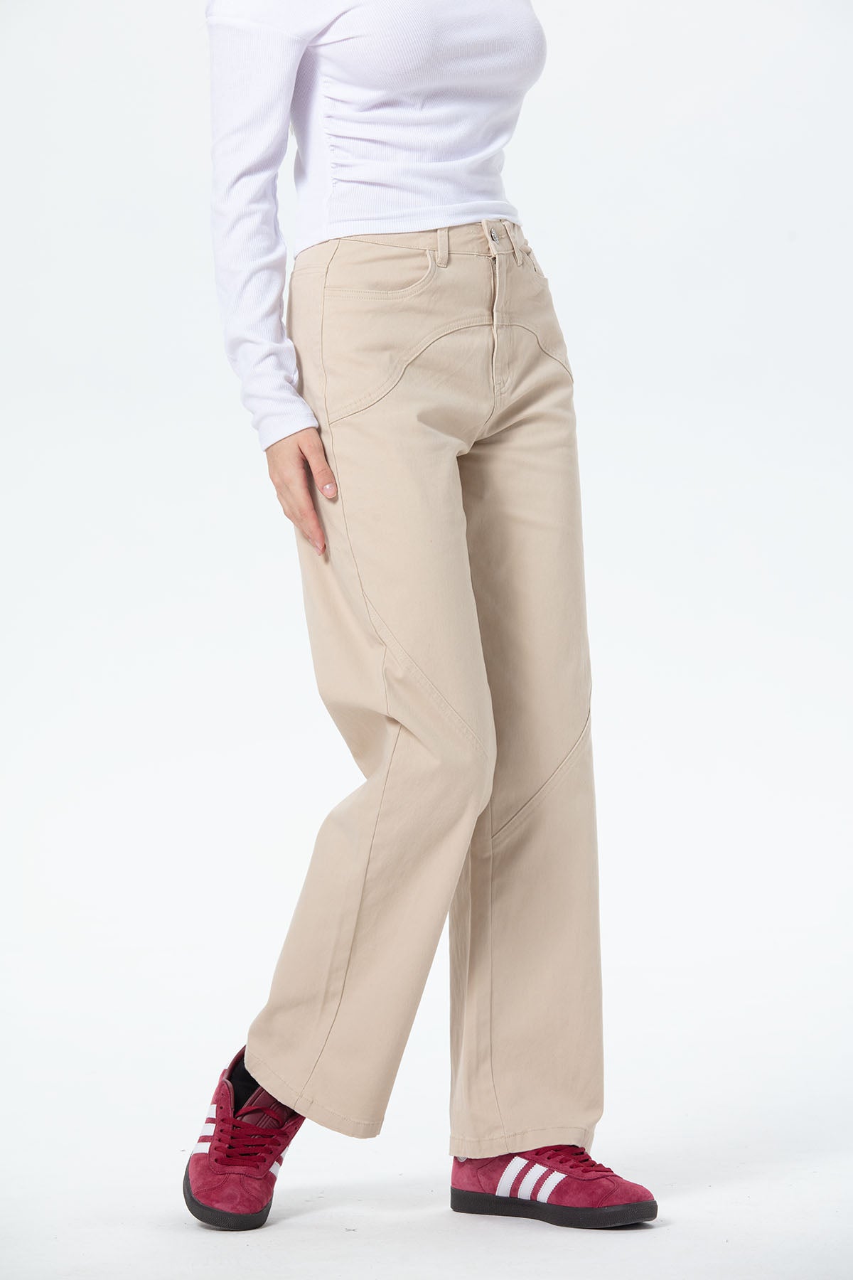 Pantalón Mujer Gabardina Cow Girl Beige