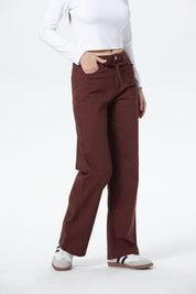 Pantalón Mujer Gabardina Cordón Chocolate