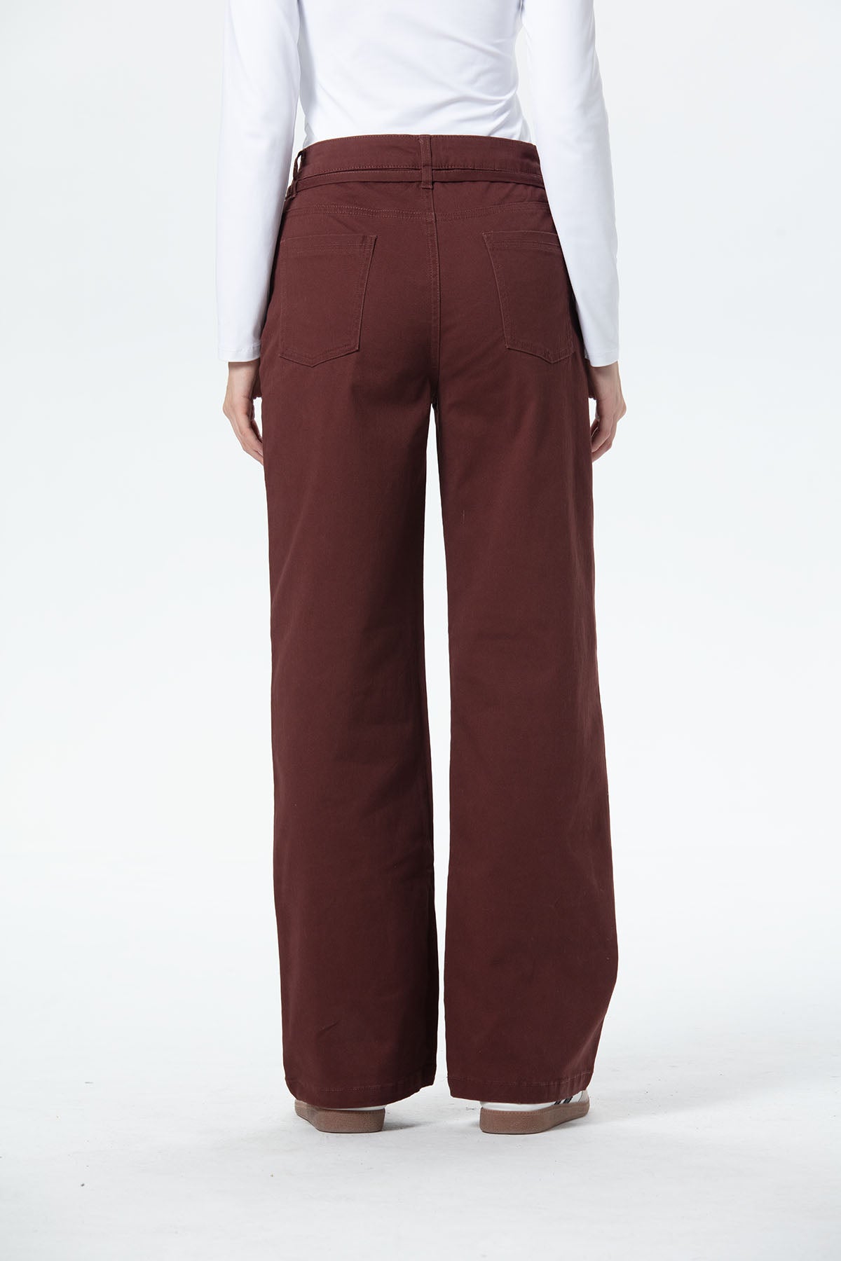 Pantalón Mujer Gabardina Cordón Chocolate