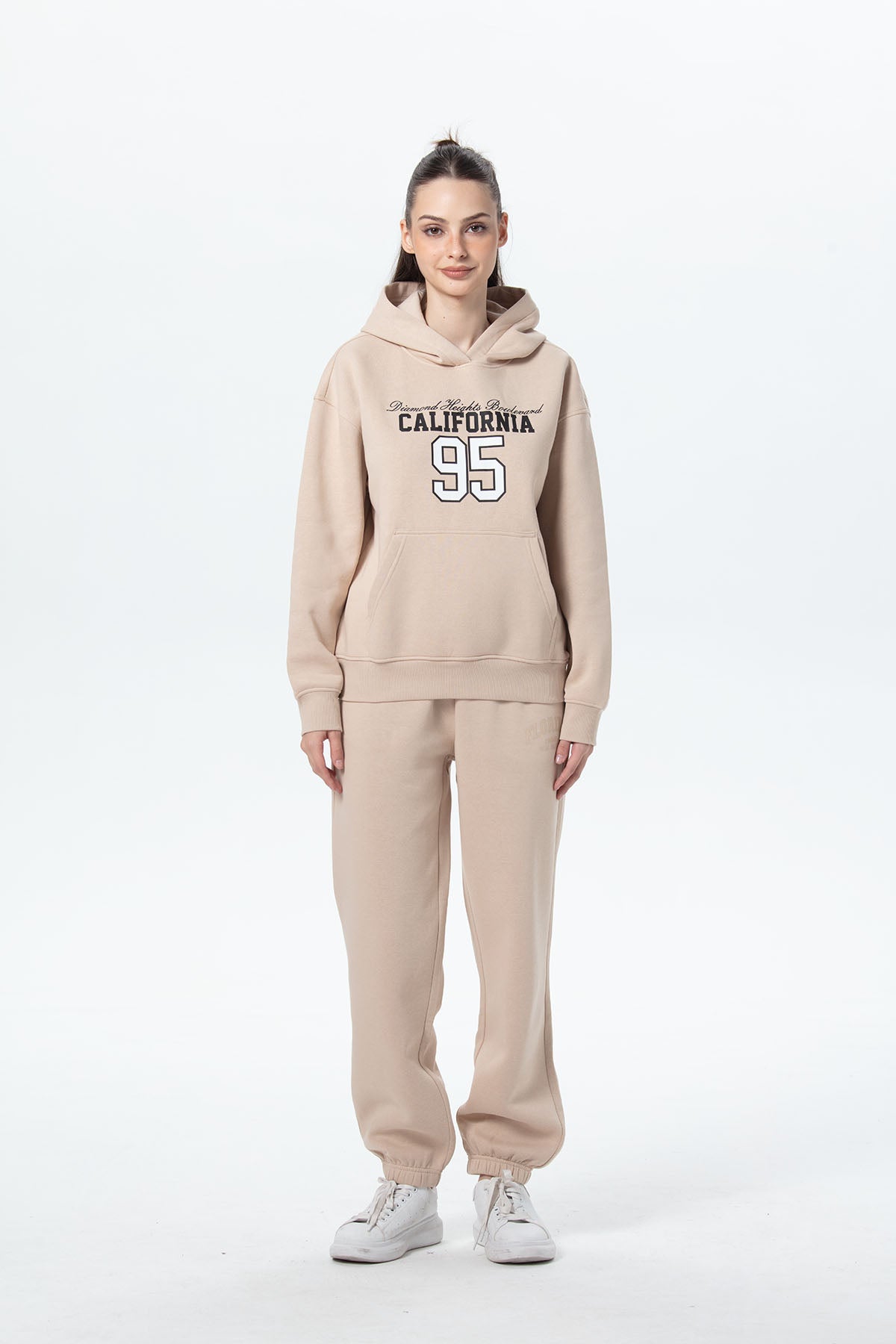 Pantalón Buzo Mujer Jogger Beige