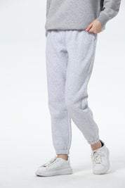 Pantalón Buzo Mujer Jogger Gris Melange