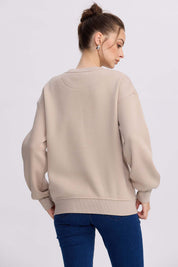Polerón Mujer Print Beige