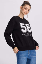Polerón Mujer Print Negro