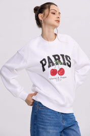 Polerón Mujer Print Blanco
