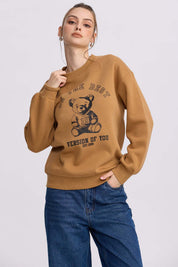 Polerón Mujer Print Camel