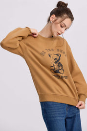 Polerón Mujer Print Camel