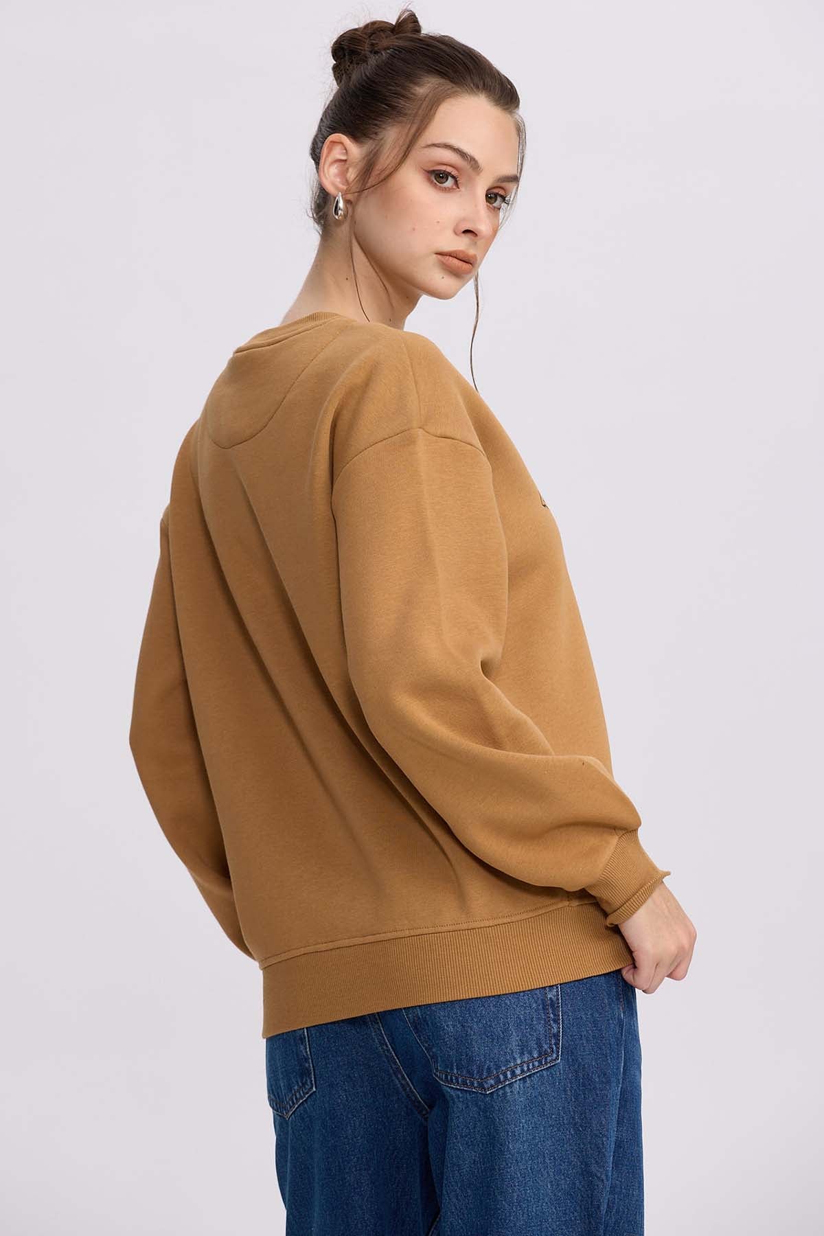 Polerón Mujer Print Camel