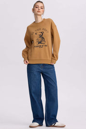 Polerón Mujer Print Camel