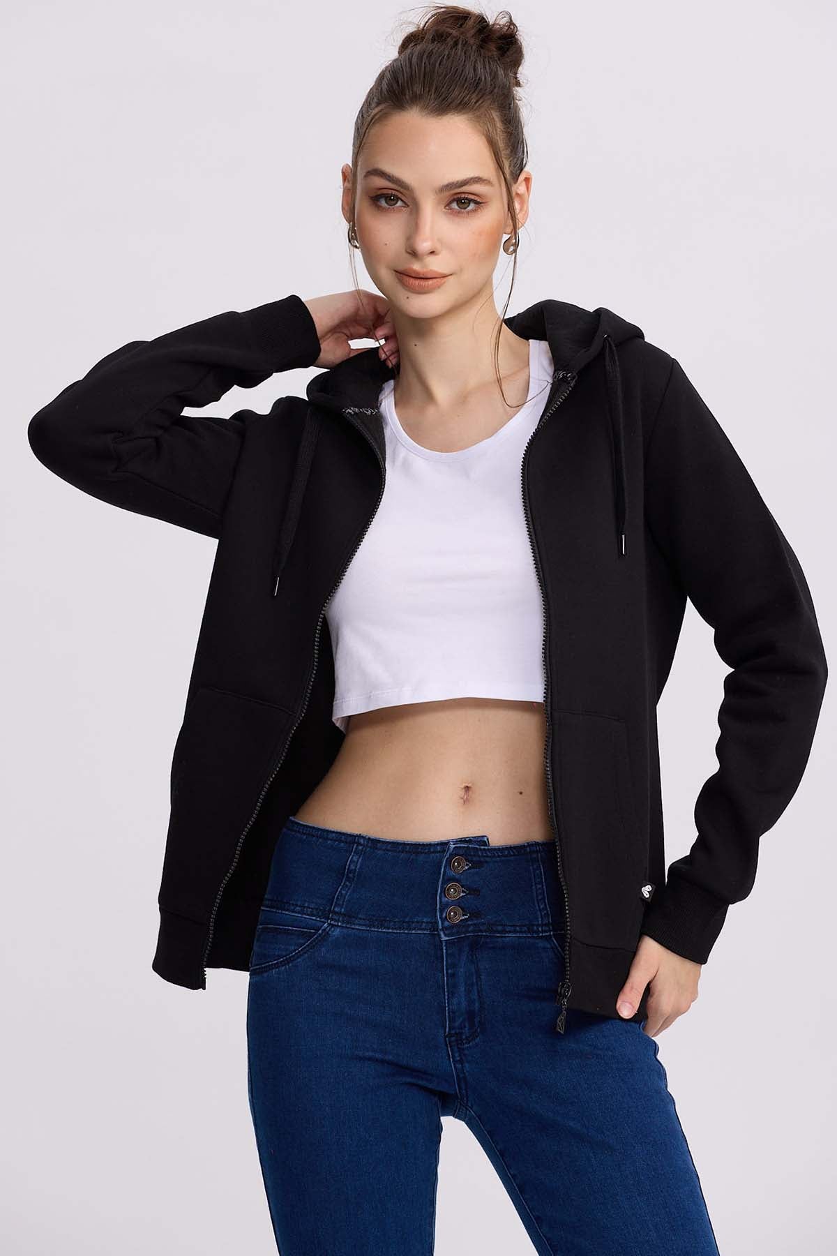 Polerón Mujer Hoodie Negro