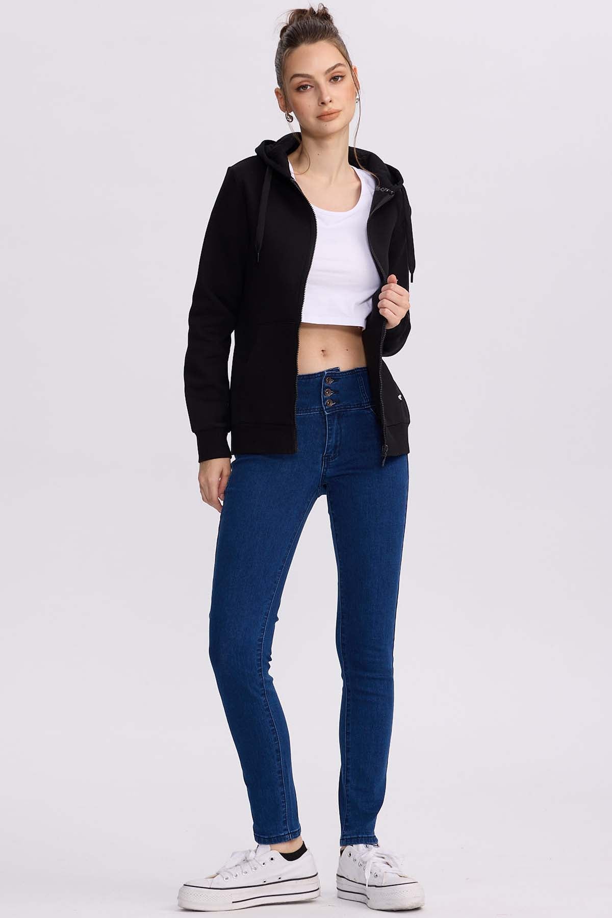 Polerón Mujer Hoodie Negro