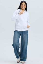 Polerón Mujer Hoodie Blanco