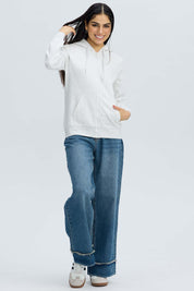 Polerón Mujer Hoodie Gris Melange