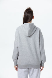 Polerón Mujer Oversize Print Gris Melange