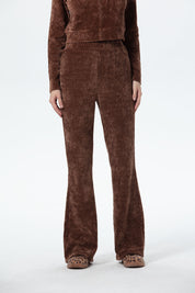 Pantalón Mujer Flare Chenille Cafe
