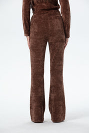 Pantalón Mujer Flare Chenille Cafe
