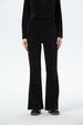 Pantalón mujer flare chenille negro juvenil