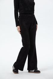 Pantalón Mujer Flare Chenille Negro
