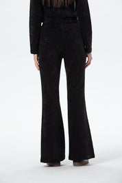 Pantalón Mujer Flare Chenille Negro