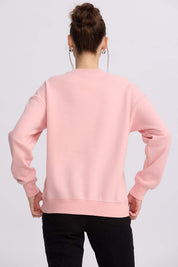 Polerón Mujer Oversize Bordado Rosado Claro