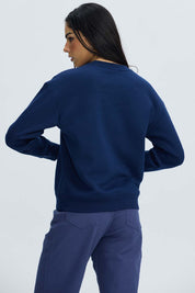 Polerón Mujer Oversize Bordado Azul
