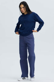 Polerón Mujer Oversize Bordado Azul