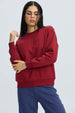 Polerón Mujer Oversize Bordado Burdeo