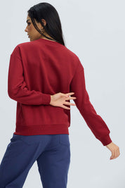 Polerón Mujer Oversize Bordado Burdeo