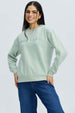 Polerón Mujer Oversize Bordado Verde Agua