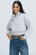 Polerón Mujer Crop Gris Melange