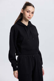 Polerón Mujer Crop Negro