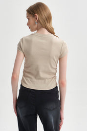 Polera Mujer Cropped Beige