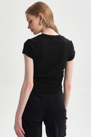 Polera Mujer Cropped Negro