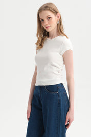 Polera Mujer Cropped Blanco