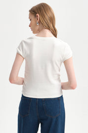 Polera Mujer Cropped Blanco