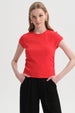Polera Mujer Cropped Rojo