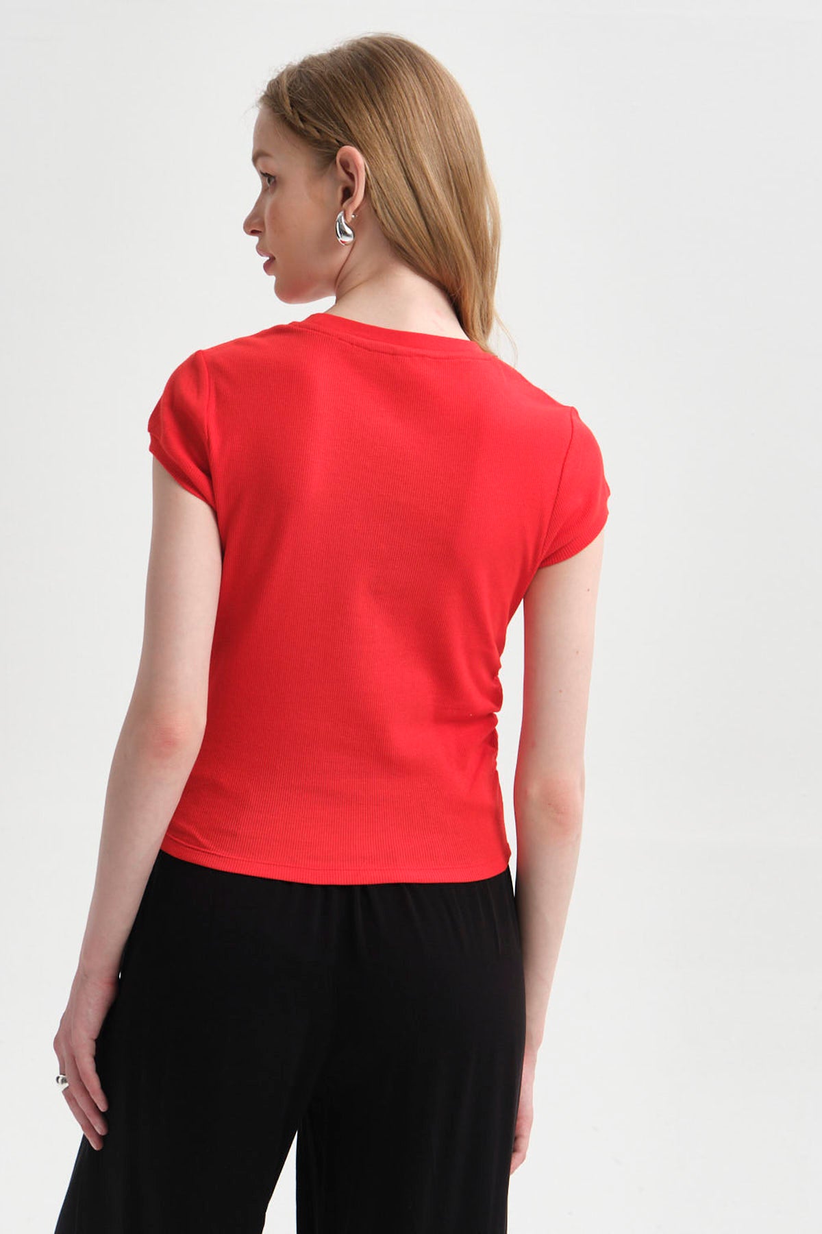Polera Mujer Cropped Rojo