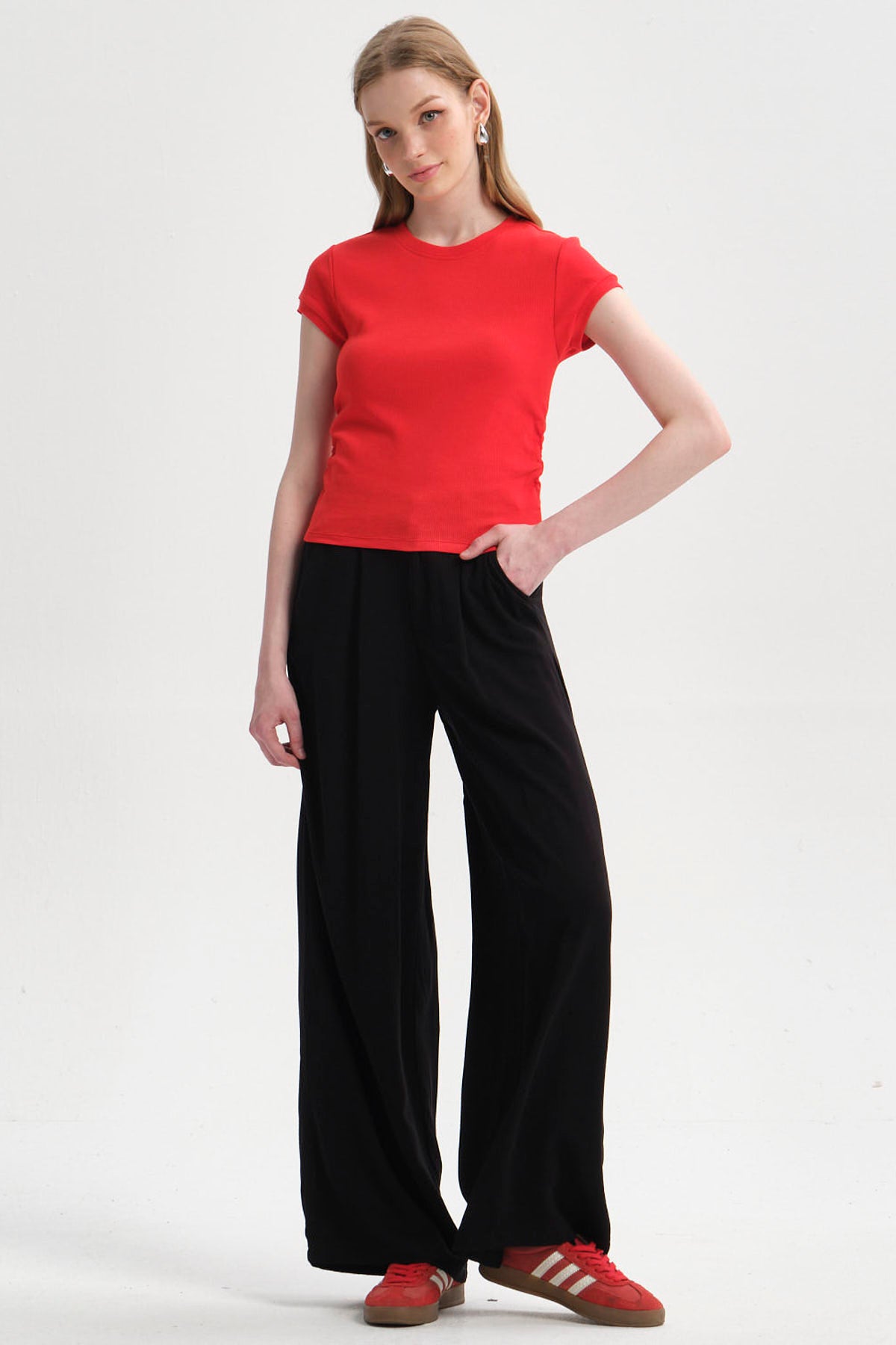 Polera Mujer Cropped Rojo
