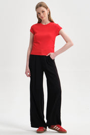 Polera Mujer Cropped Rojo