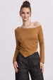 Polera Mujer Asimétrica Camel