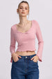 Polera Mujer Escote V Burdeo
