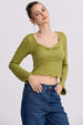 Polera Mujer Escote V Verde Agua