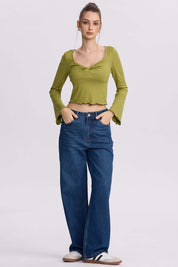 Polera Mujer Escote V Verde Agua