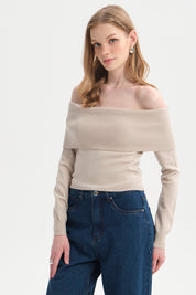 Sweater Mujer Bardot Beige