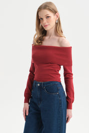 Sweater Mujer Bardot Burdeo
