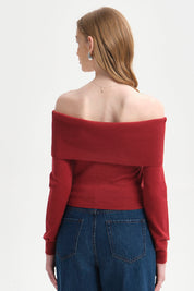Sweater Mujer Bardot Burdeo