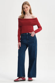 Sweater Mujer Bardot Burdeo