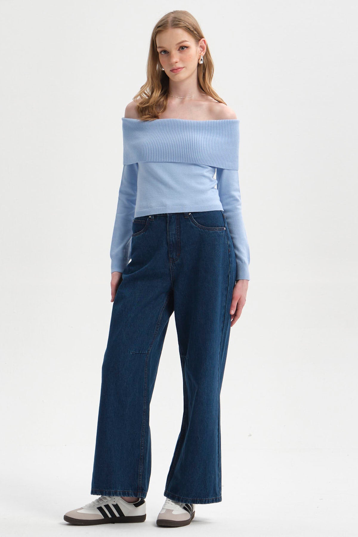 Sweater Mujer Bardot Celeste