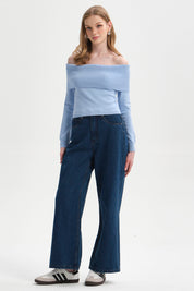Sweater Mujer Bardot Celeste