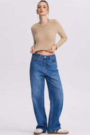 Sweater Mujer Crop Beige