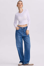Sweater Mujer Crop Blanco